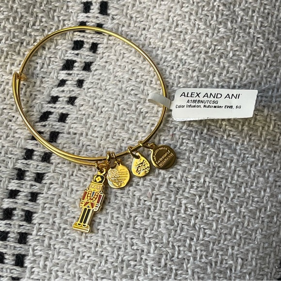 Alex and Ani | #1 Nutcracker Christmas Charm In Shiny Gold Tone Bangle - Picture 4 of 7